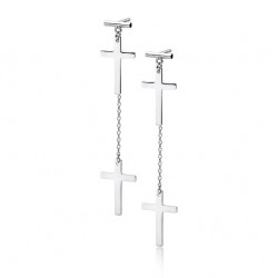 Cercei argint lungi cu lant si cruciulite DiAmanti Z1722E-DIA (Argint 925‰ 1,9 g.)
